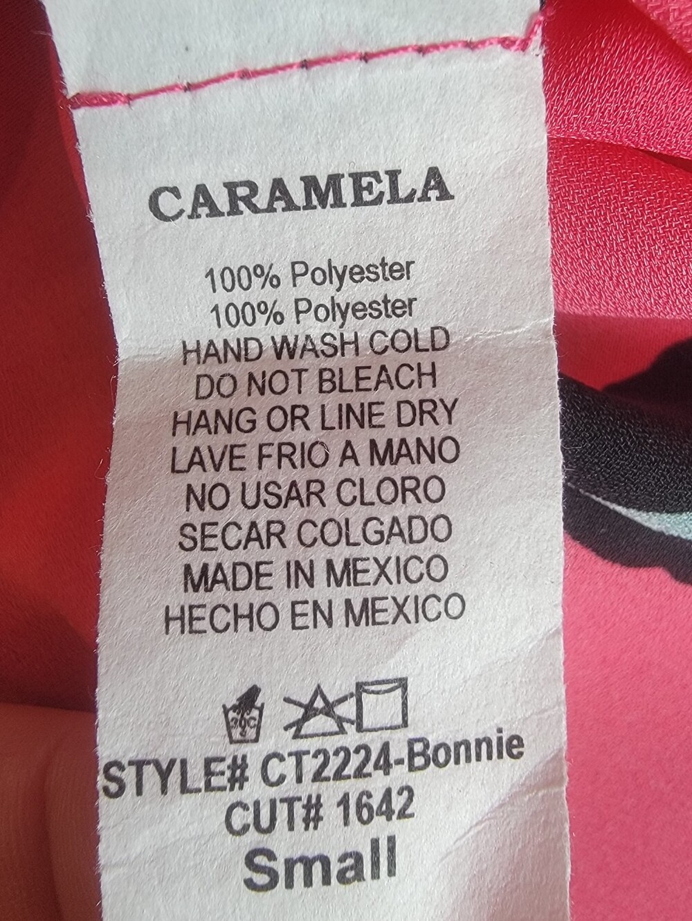 CARAMELA Women's Bonnie Pink Polyester Animal Print V-Neck Blouse Size Small - Picture 6 of 11